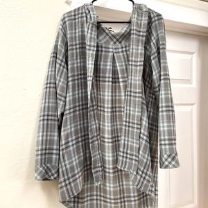Nordstrom Plaid Overshirt/Cardigan